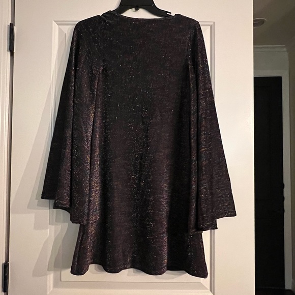 NWT Smak Parlour Black and Multicolor Downtown Scene Flare Mini Dress - Picture 5 of 5